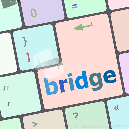 Image of bridge word on computer keyboard key button vector illustration