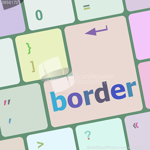 Image of border word on computer pc keyboard key vector illustration