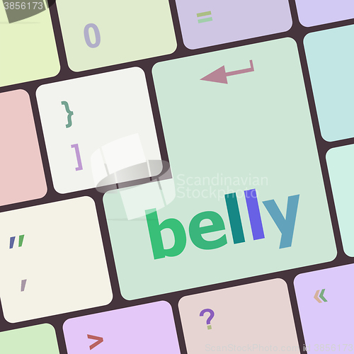 Image of belly button on computer pc keyboard key vector illustration