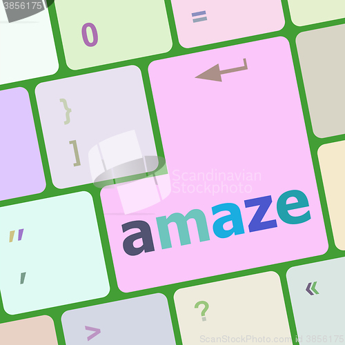 Image of amaze Button on Modern Computer Keyboard key vector illustration