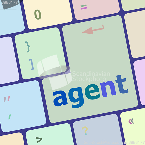 Image of agent button on the computer keyboard vector illustration