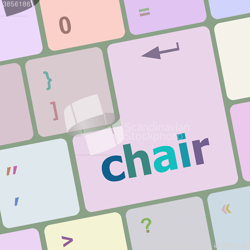 Image of chair button on computer pc keyboard key vector illustration