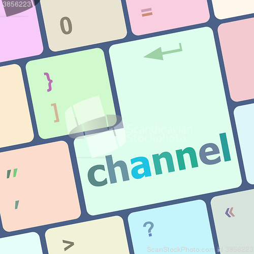 Image of channel button on computer pc keyboard key vector illustration