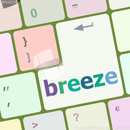Image of breeze word on keyboard key vector illustration