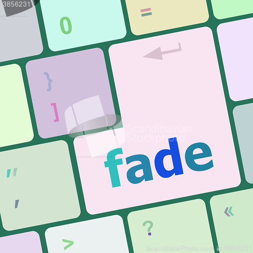 Image of fade word on keyboard key, notebook computer button vector illustration