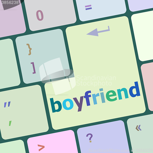 Image of boyfriend word on keyboard key vector illustration