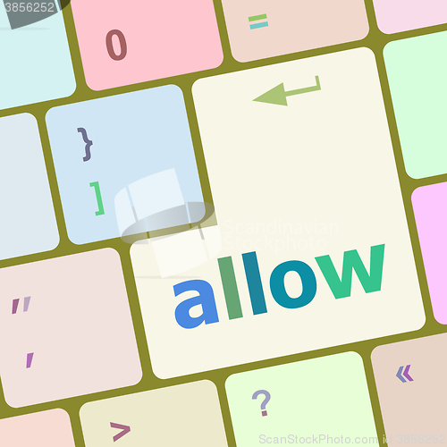 Image of allow words concept with key on keyboard vector illustration