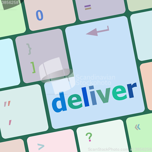 Image of deliver button on computer keyboard vector illustration