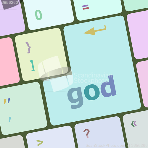 Image of God. Internet Concept. Button on Modern Computer Keyboard vector illustration