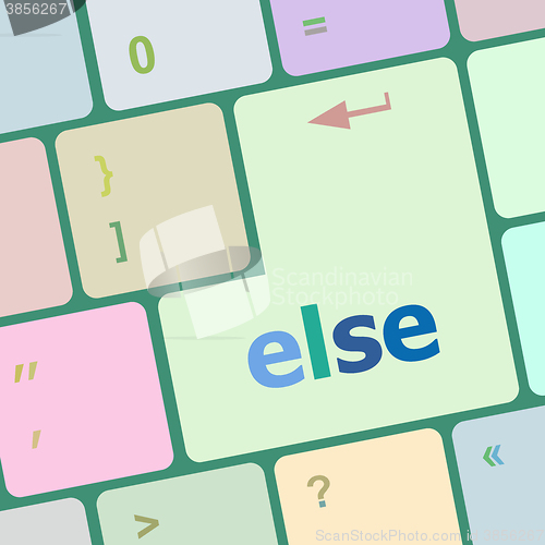 Image of else button on computer pc keyboard key vector illustration