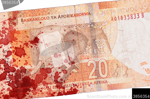 Image of Twenty South African Rand, blood