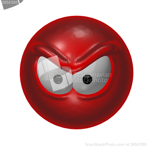 Image of evil red smiley - 3d illustration