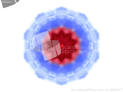 Image of Bright abstract blue and red watercolor shape