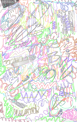 Image of Abstract background with color scribble and lines pattern