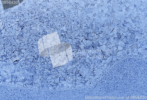 Image of Natural ice pattern on winter glass