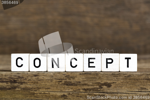 Image of The word concept written in cubes