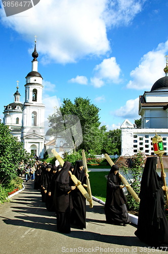 Image of Nuns take part in the religious procession