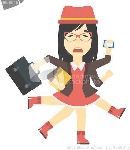 Image of Woman coping with multitasking.