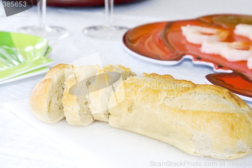 Image of Close up on sliced bread on a table