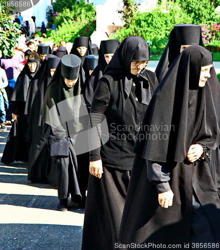 Image of Nuns take part in the religious procession