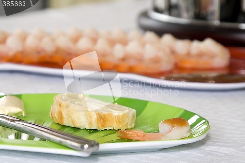 Image of Close up on sliced bread on a plate