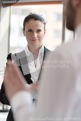 Image of young businesswoman portrait at office