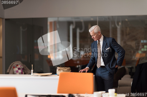 Image of senior business man reading reports