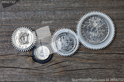 Image of Gears with coins inside