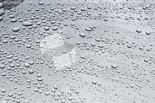 Image of Water drops on steel texture