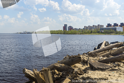 Image of Cityscape on lake shore