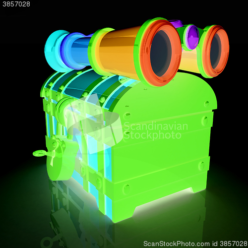 Image of binoculars and chest