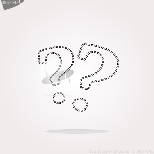 Image of vector Stylish web button with question mark. Web Icon Art. Graphic Icon Drawing