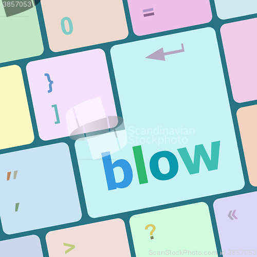 Image of blow button on computer pc keyboard key vector illustration