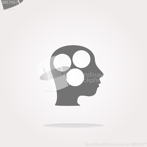 Image of vector idea head circle glossy icon. Web Icon Art. Graphic Icon Drawing