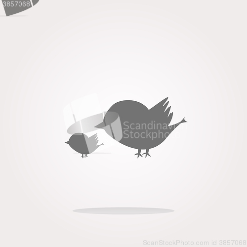 Image of vector Glossy isolated website and internet web icon with bird family sign. Web Icon Art. Graphic Icon Drawing