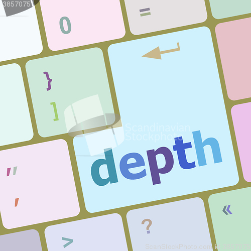 Image of Keys with white color keyboard, depth text on it vector illustration