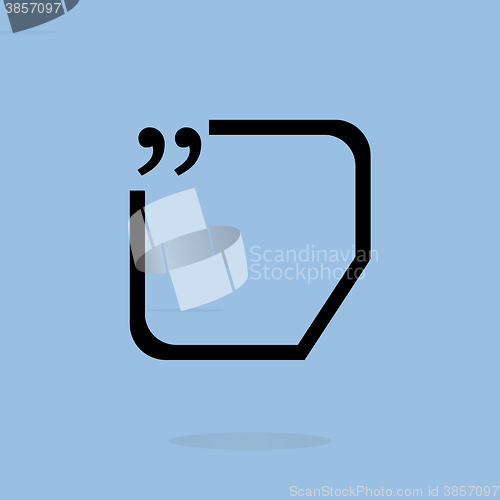 Image of vector quotation marks with thin line speech bubble. concept of citation, info, testimonials, notice, textbox. isolated on white background. flat style trend modern logo design vector illustration