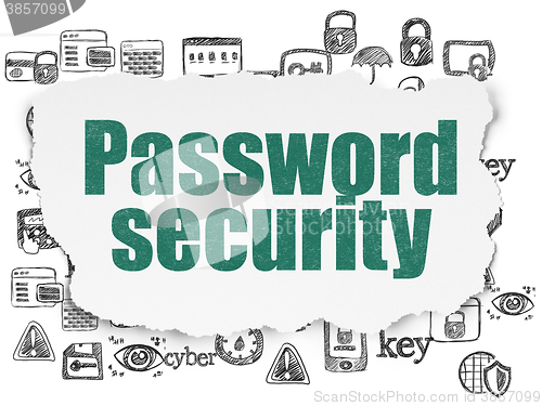 Image of Security concept: Password Security on Torn Paper background