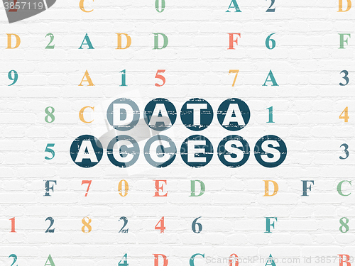 Image of Data concept: Data Access on wall background