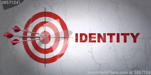 Image of Safety concept: target and Identity on wall background
