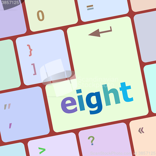 Image of enter keyboard key with eight button vector illustration