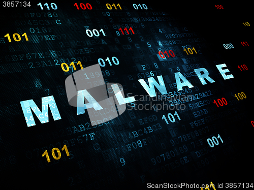 Image of Privacy concept: Malware on Digital background