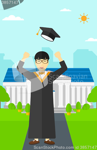 Image of Graduate throwing up his hat.