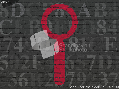 Image of Information concept: Search on wall background