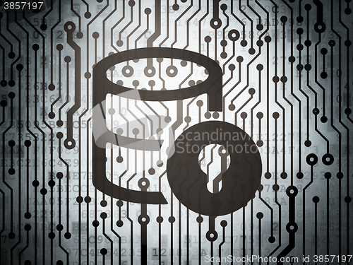 Image of Software concept: circuit board with Database With Lock