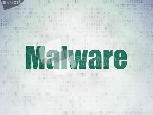 Image of Safety concept: Malware on Digital Paper background