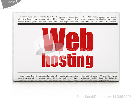 Image of Web development concept: newspaper headline Web Hosting