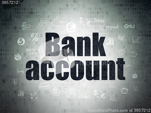 Image of Money concept: Bank Account on Digital Paper background