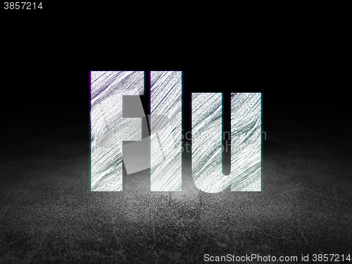 Image of Health concept: Flu in grunge dark room