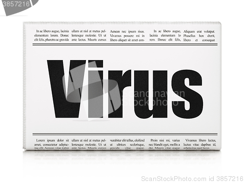 Image of Security concept: newspaper headline Virus